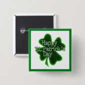 Happy St. Patricks Day Shamrock Vierkante Button 5,1 Cm (Voorkant /achterkant)