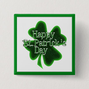 Happy St. Patricks Day Shamrock Vierkante Button 5,1 Cm