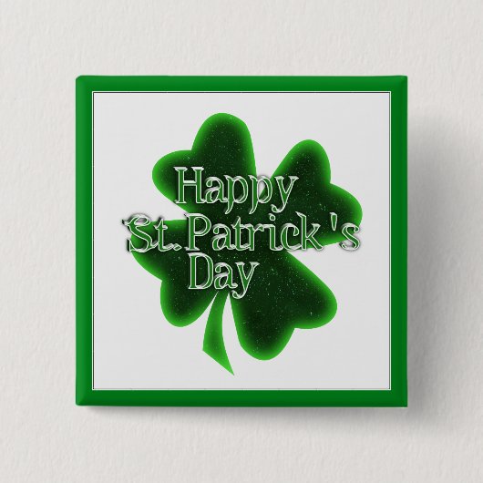 Happy St. Patricks Day Shamrock Vierkante Button 5,1 Cm (Voorkant)