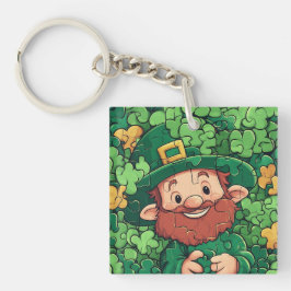 Happy St. Patrick's Day Shamrocks Acryl Sleutelhan Sleutelhanger