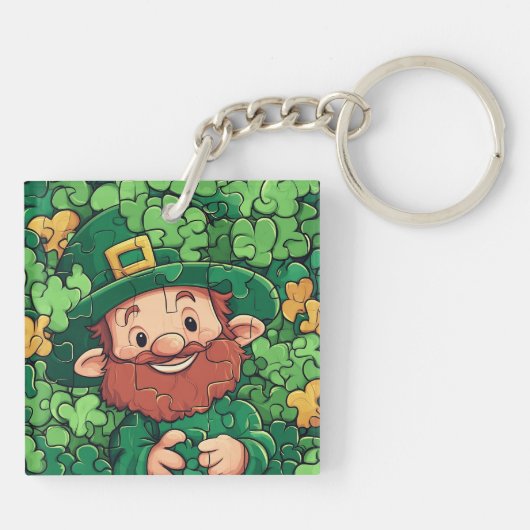 Happy St. Patrick's Day Shamrocks Acryl Sleutelhan Sleutelhanger (Achterkant)