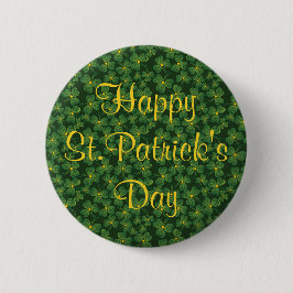 Happy St. Patrick's Day Shamrocks Button