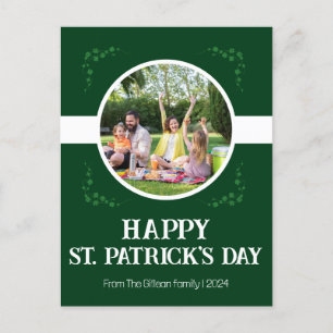 Happy St. Patrick's day Shamrocks familie Een foto Feestdagenkaart