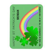 Happy St Patrick's Day shamrocks rainbow jouw naam Magneet (Verticaal)