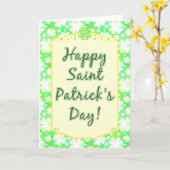 Happy St Patrick's Day Shamrocks Retro Waterverf Kaart (Gele Bloem)