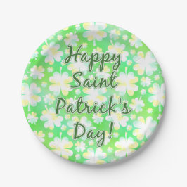 Happy St Patrick's Day Shamrocks Retro Waterverf Papieren Bordje