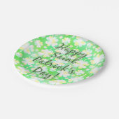 Happy St Patrick's Day Shamrocks Retro Waterverf Papieren Bordje (Gekanteld)