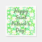 Happy St Patrick's Day Shamrocks Retro Waterverf Servetten (Voorkant)
