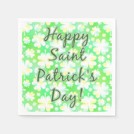 Happy St Patrick's Day Shamrocks Retro Waterverf Servetten