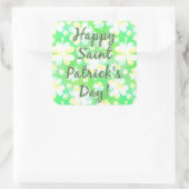 Happy St Patrick's Day Shamrocks Retro Waterverf Vierkante Sticker (Tas)