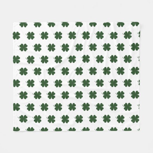 Happy St. Patrick's Day Shamrocks Throw Blanket Fleece Deken (Voorkant (Horizontaal))