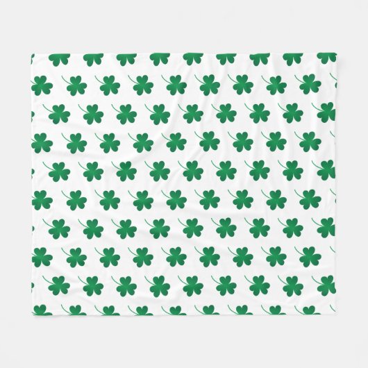 Happy St. Patrick's Day Shamrocks Throw Blanket Fleece Deken (Voorkant (Horizontaal))