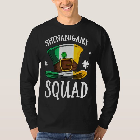 Happy St Patrick's Day Shenanigans Squad Pet Irela T-shirt (Voorkant)