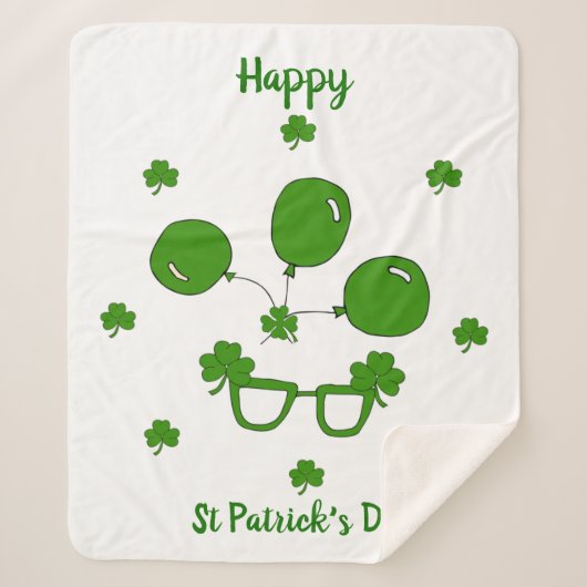 Happy St Patrick's Day Sherpa Deken (Voorkant)