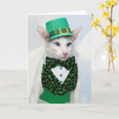 Happy St Patrick's Day - Skeezix de Kat Kaart (Gele Bloem)