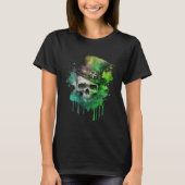 Happy St Patricks Day Skull C Green Shamrock 10 T-shirt (Voorkant)