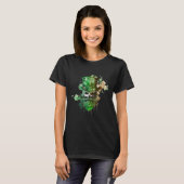Happy St Patricks Day Skull C Green Shamrock 8 T-shirt (Voorkant volledig)