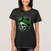 Happy St Patricks Day Skull C Green Shamrock 9 T-shirt (Voorkant)