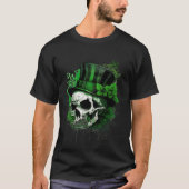 Happy St Patricks Day Skull C Green Shamrock 9 T-shirt (Voorkant)