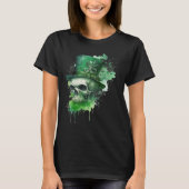Happy St Patricks Day Skull C Green Shamrock T-shirt (Voorkant)