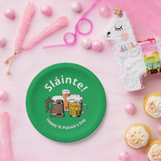 HAPPY ST PATRICK'S DAY Sláinte Beers Papieren Bordje (Feest)