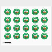 Happy St Patricks Day Sláinte Green Cartoon Beers Ronde Sticker (Vel)