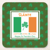 HAPPY ST PATRICK'S DAY Sláinte Kartonnen Onderzetters (Voorkant)