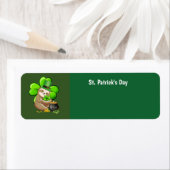 Happy St. Patrick's Day Sloth-adreslabel Etiket (Insitu)