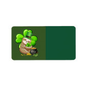 Happy St. Patrick's Day Sloth-adreslabel Etiket (Voorkant)