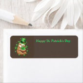 Happy St. Patrick's Day Sloth-adreslabel Etiket (Insitu)