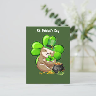 Happy St. Patrick's Day Sloth briefkaart