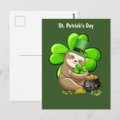 Happy St. Patrick's Day Sloth briefkaart (Voorkant / Achterkant)