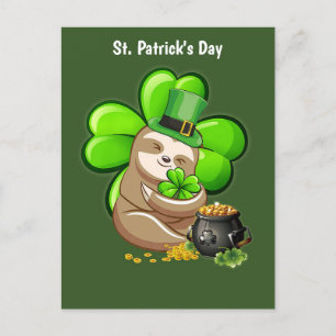 Happy St. Patrick's Day Sloth briefkaart