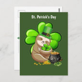Happy St. Patrick's Day Sloth briefkaart (Voorkant / Achterkant)