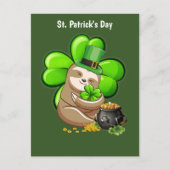 Happy St. Patrick's Day Sloth briefkaart (Voorkant)