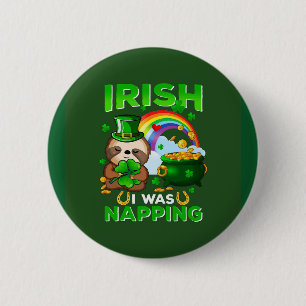 Happy St. Patrick's Day Sloth-knop Ronde Button 5,7 Cm