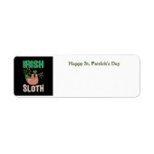 Happy St. Patrick's Day sloth return address label (Voorkant)