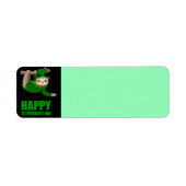 Happy St. Patrick's Day sloth return address label (Voorkant)