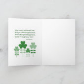 Happy St. Patrick's Day Sloth Wenskaart Kaart (Binnen)