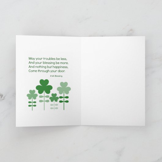 Happy St. Patrick's Day Sloth Wenskaart Kaart (Binnen)