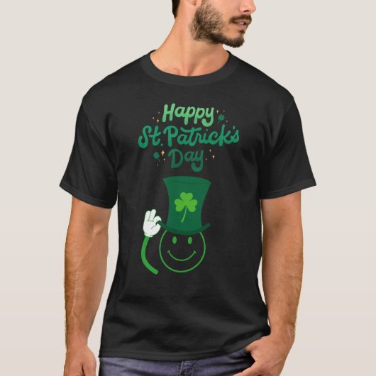 Happy St. Patrick's Day Smily Face in een Pet T-shirt (Voorkant)
