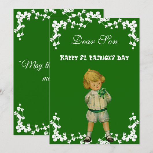  Happy St. Patricks Day Son, Grandson Cute Feestdagenkaart (Voorkant / Achterkant)