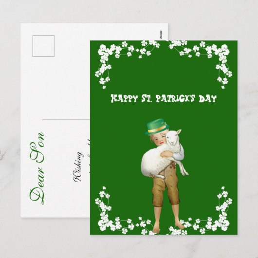 Happy St. Patricks Day Son, Grandson Lamb Feestdagenkaart (Voorkant / Achterkant)