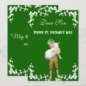 Happy St. Patricks Day Son, Grandson Lamb Feestdagenkaart (Voorkant / Achterkant)