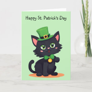 Happy St. Patrick's Day Speelse Kitten Kaart