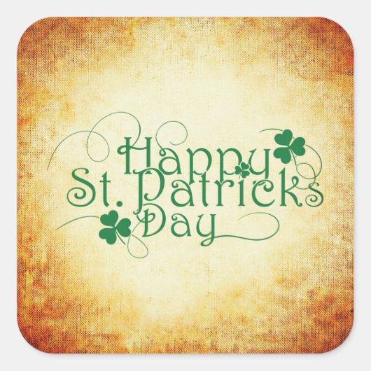 Happy St. Patrick's Day Square Sticker (Voorkant)