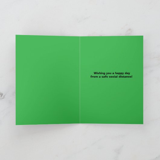 Happy St Patrick's Day Squirrel in Covid Face Mask Feestdagen Kaart (Binnen)