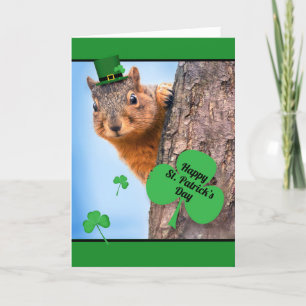 Happy St. Patrick's Day Squirrel in Pet Humor Feestdagen Kaart