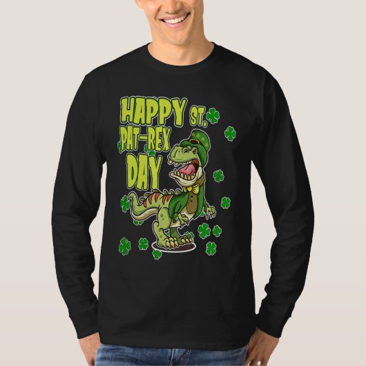 Happy St Patricks Day St Pat Rex Rex Shamrock C T-shirt (Voorkant)