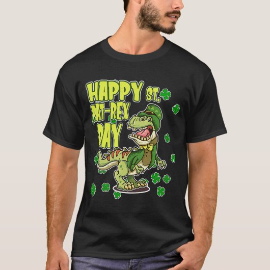 Happy St Patricks Day St Pat Rex Rex Shamrock C T-shirt (Voorkant)
